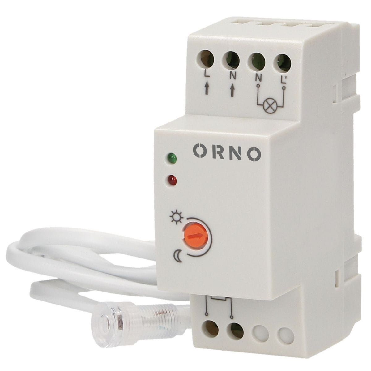 Czujnik zmierzchowy na szynę DIN z hermetyczną zewnętrzną sondą, IP65, 3000W