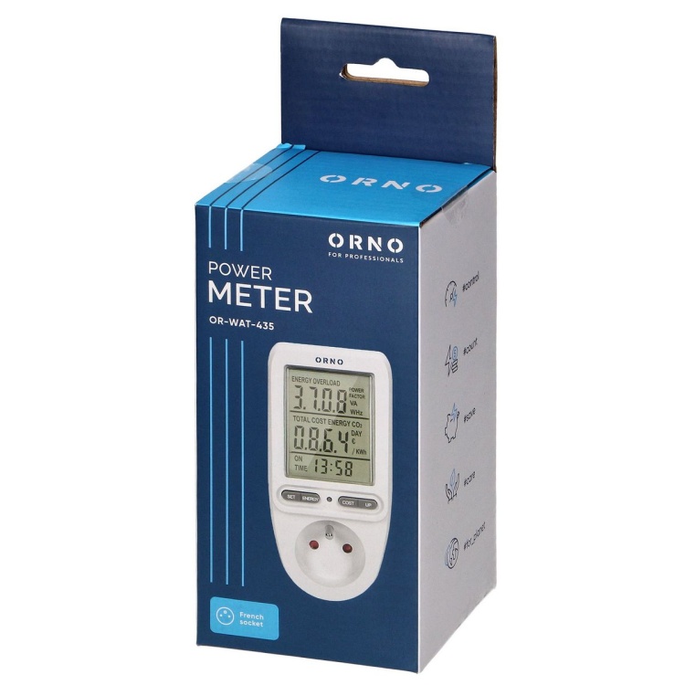 Watomierz, kalkulator energii z wyświetlaczem LCD ORWAT435 5902560328493