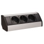 Gniazdo meblowe 3x2P+Z, schuko, czarno-srebrne ORGM9001BGGS 5902560329773