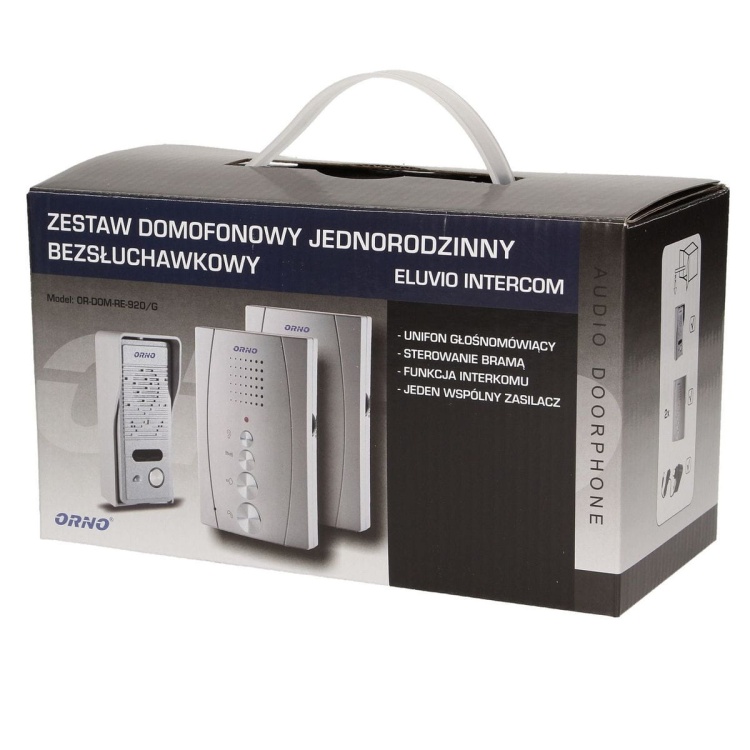 Zestaw domofonowy jednorodzinny z interkomem, bezsłuchawkowy, szary, ELUVIO INTERCOM 5901752484535