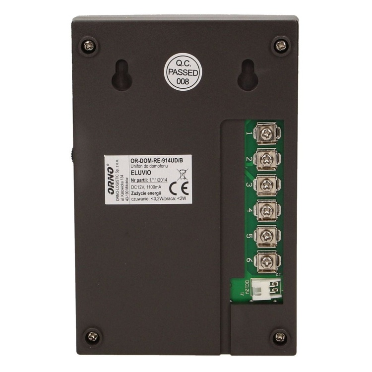 Zestaw domofonowy jednorodzinny, bezsłuchawkowy, czarny ELUVIO 5901752483903