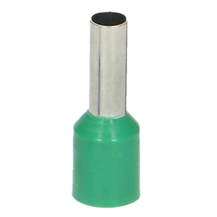 Tulejka izolowana, przekrój maksymalny 6mm², długość  miedzianej tulejki 12mm, 100 sztuk.