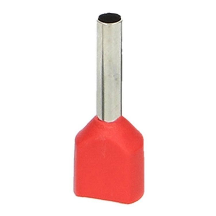 Tulejka izolowana podwójna, przekrój maksymalny 1mm², długość  miedzianej tulejki 10mm, Blister 25 szt.