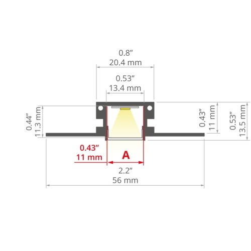 Profil montażowy KOZMA-KPL rysunek wymiarowy