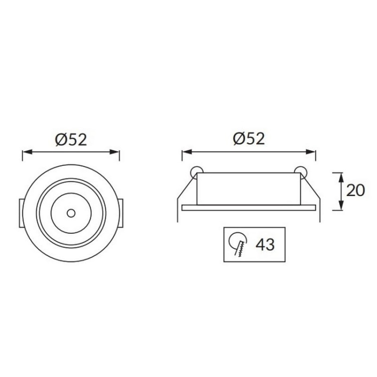 Miniaturowa oprawa LED MATI C 1,5W 90lm 4200K czarna IP20 STRÜHM wymiary.jpg