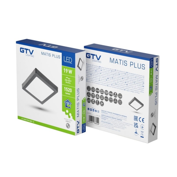 Oprawa natynkowa LED MATIS PLUS 19W 4000K 1520lm 120° IP20 kwadratowa czarna GTV opakowanie.jpg