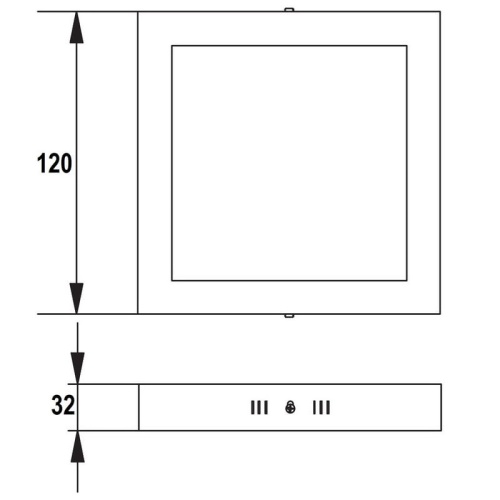 Oprawa natynkowa LED MATIS PLUS 7W 3000K 1020lm 120° IP20 kwadratowa czarna GTV wymiary.jpg