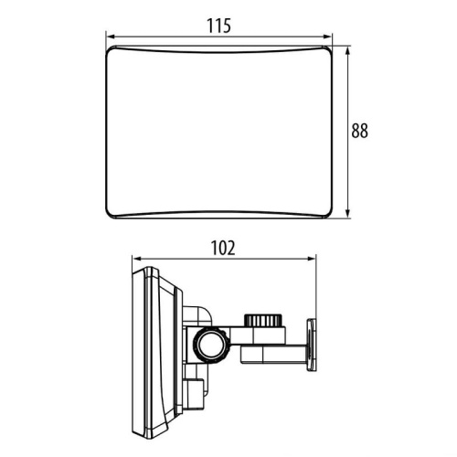 Naświetlacz LED LFX 10W 4000K 900lm IP65 czarny BEMKO wymiary