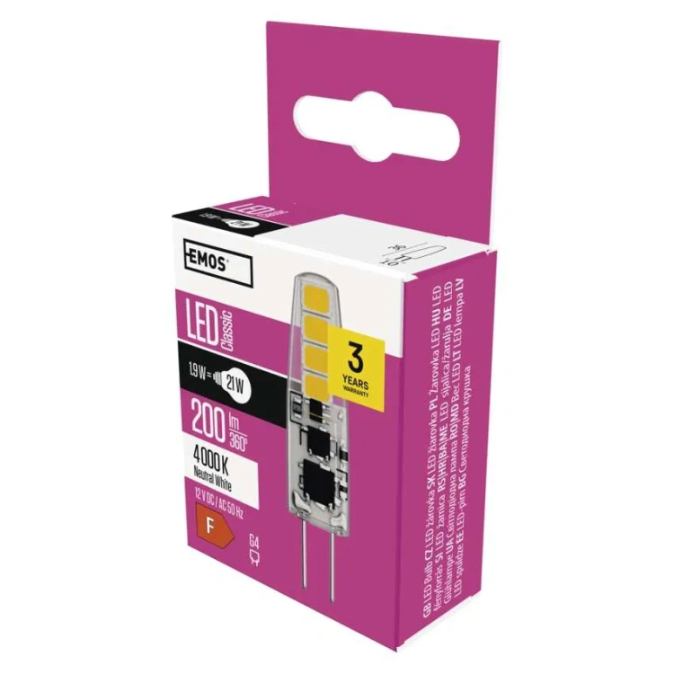 Żarówka LED Classic JC G4 2W 4100K 200lm EMOS ZQ8621