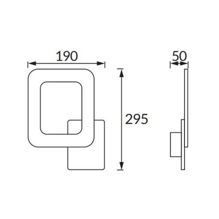 Kinkiet ścienny HOP LED D 12W 4200K 400lm IP20 czarno-biały STRÜHM wymiary.jpg