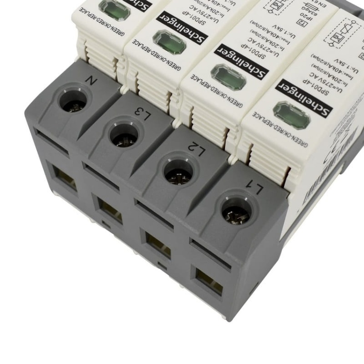 Ogranicznik przepięć 3P+N 20kA 8 20 T2 SCHELINGER zbliżenie.jpg