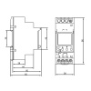 Astronomiczny programator czasowy jednokanałowy 24-264V moduł DIN-35mm SCHELINGER wymiary.jpg