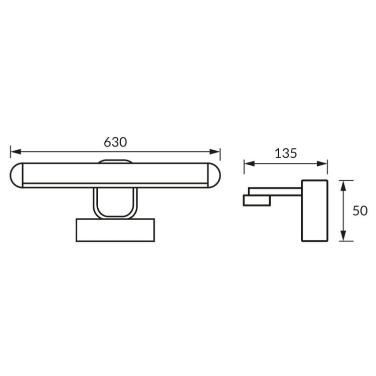 Kinkiet PRYMUS LED czarno-złoty 63cm 12W 740lm b.neutralny IP44 STRÜHM wymiary.jpg