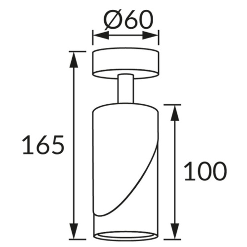 Spot 1-punktowy regulowany ZEBRA SPT GU10 35W czarno-biały IP20 STRÜHM wymiary.jpg