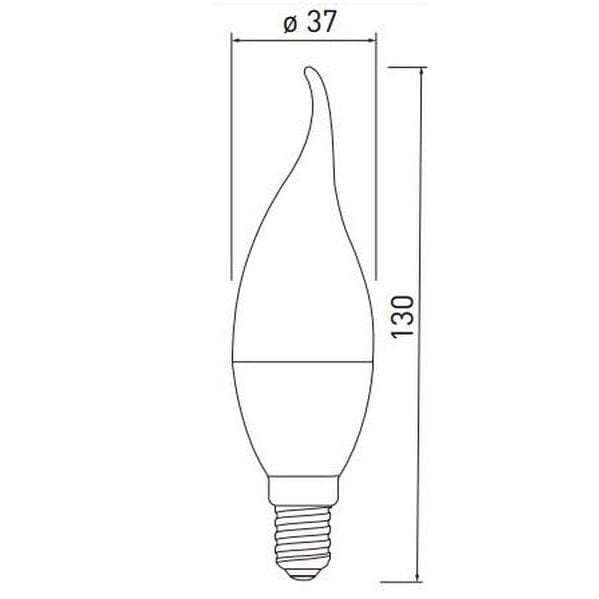 Żarówka LED płomyk E14 8W 3000K 640lm GTV