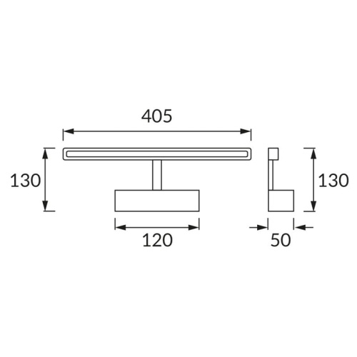Kinkiet MARTA LED chrom 40cm 8W 570lm b.neutralny IP44 STRÜHM wymiary.jpg