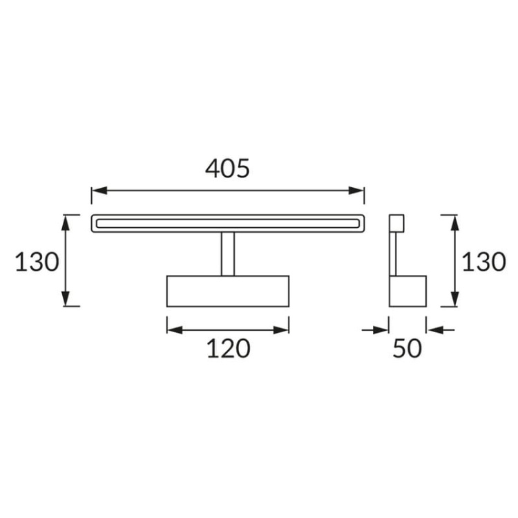 Kinkiet MARTA LED chrom 40cm 8W 570lm b.neutralny IP44 STRÜHM wymiary.jpg