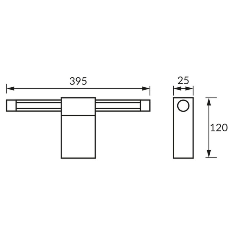 Kinkiet PASO LED biały chrom 40cm 9W 480lm b.neutralny IP44 STRÜHM wymiary.jpg