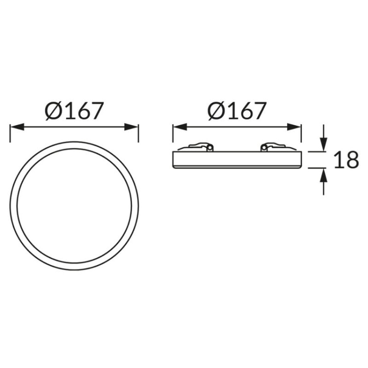 Plafoniera LED OLGA C 12W 120° CCT biała IP20 STRÜHM wymiary