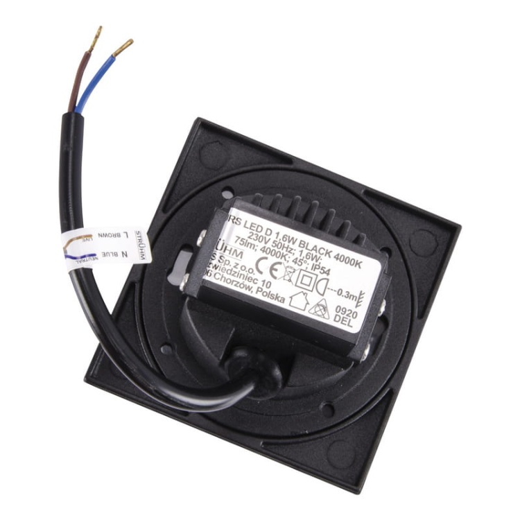 Czarna oprawa schodowa LED IP54 KURS