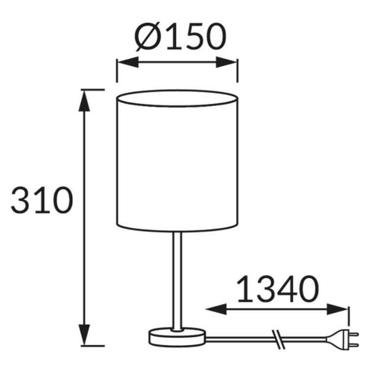 Lampka nocna NUKA E14 max 25W brązowa IP20 STRÜHM wymiary.jpg