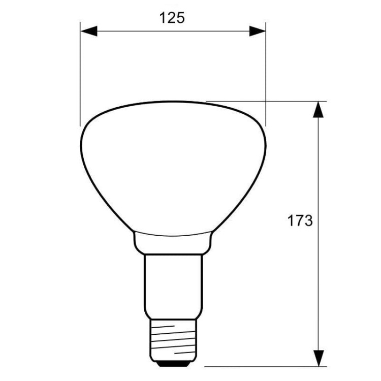 BR125 IR 150W E27 230-250V Red
