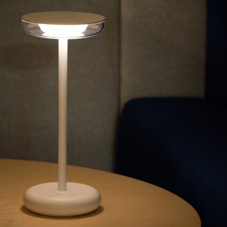 Lampa stołowa LED FLUXY 1,7W 3000K 140lm ściemnialna IP44 biała KANLUX 37310 ściemniona.jpg