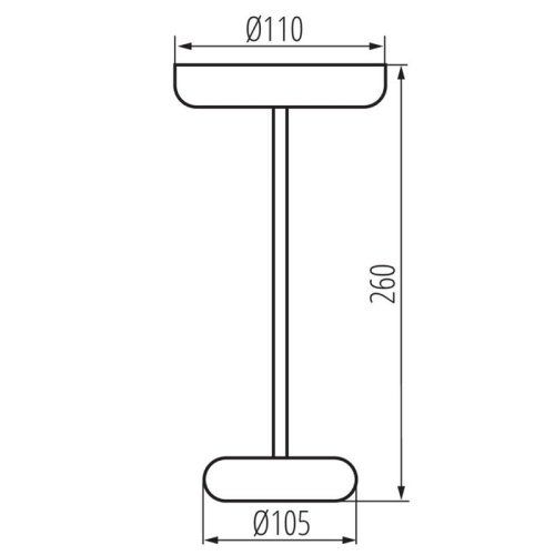 Lampa stołowa LED FLUXY 1,7W 3000K 140lm ściemnialna IP44 czarna KANLUX 37311 wymiary.jpg