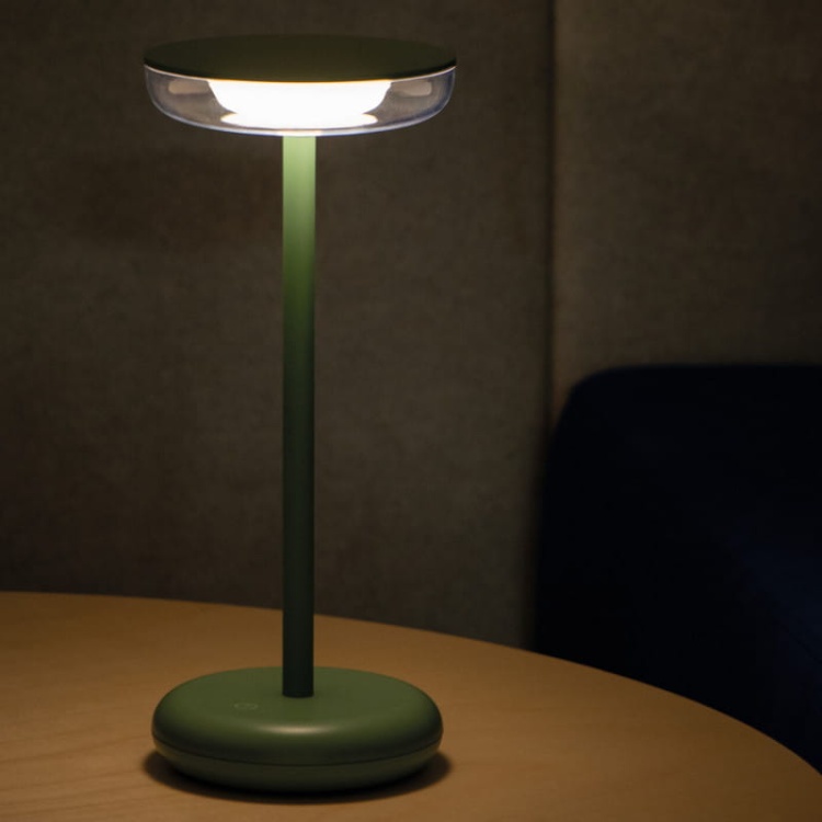 Lampa stołowa LED FLUXY 1,7W 3000K 140lm ściemnialna IP44 zielona KANLUX 37313 ściemniona.jpg