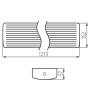 Oprawa liniowa MEBA LED 40W 4000K 5200lm 120cm IP54 KANLUX 33893 wymiary