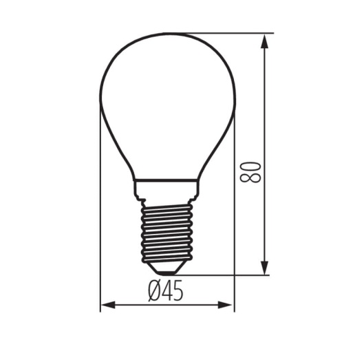 Żarówka LED XLED G45 E14 4,5W 470lm 2700K 320° Kanlux 37383 wymiary.jpg
