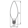 Żarówka LED XLED W C35 E14 4,5W 470lm 2700K 320° Kanlux 37382 wymiary.jpg