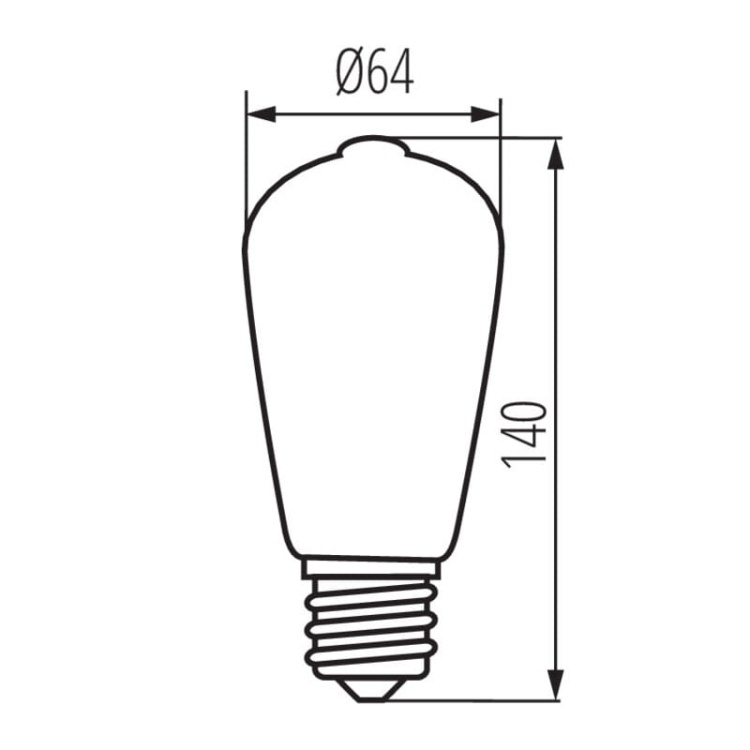 Żarówka LED XLED W ST64 E27 7W 806lm 2700K 320° Kanlux 37381 wymiary.jpg
