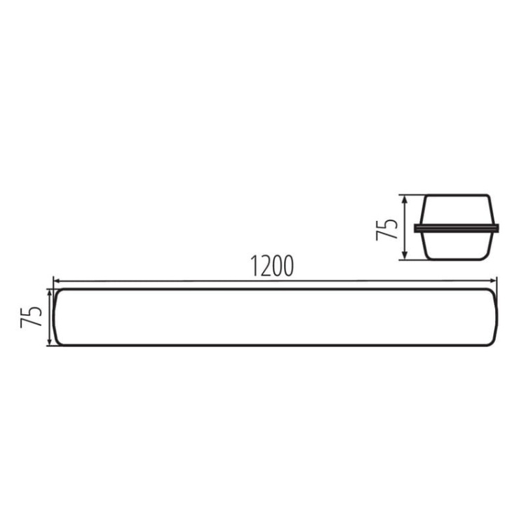 Oprawa hermetyczna LED MAH PRO 38W 4000K 6100lm L120cm Kanlux 38140 wymiary