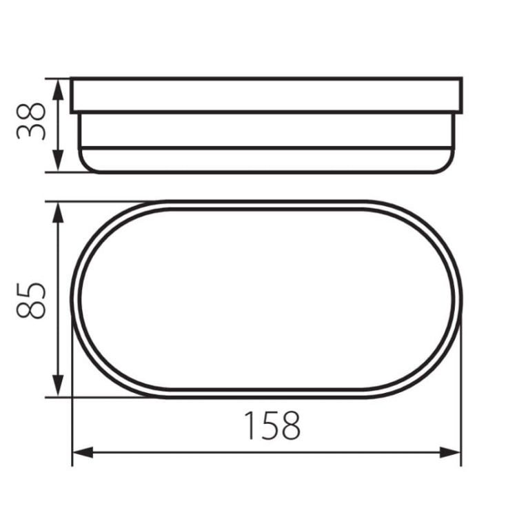 Oprawa kanałowa TOLU LED 6W 4000K 420lm IP54 MILEDO 31495 wymiary.jpg