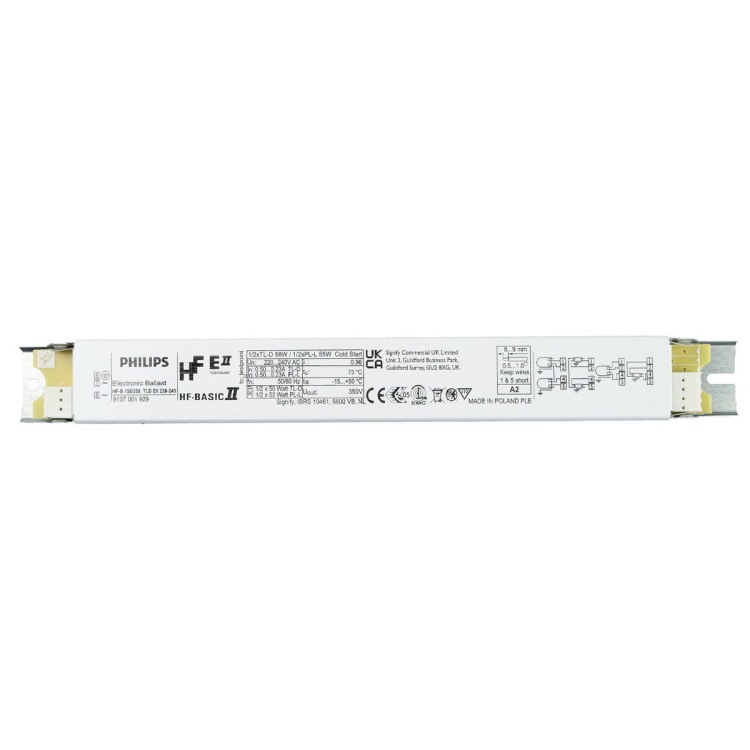 HF-Basic II for TL-D lamps  HF-B 158/258 TL-D EII 220-240V 50/60Hz