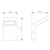 Kinkiet ogrodowy LED LONDON 10W 4000K 720lm czarny IP54 GTV wymiary.jpg