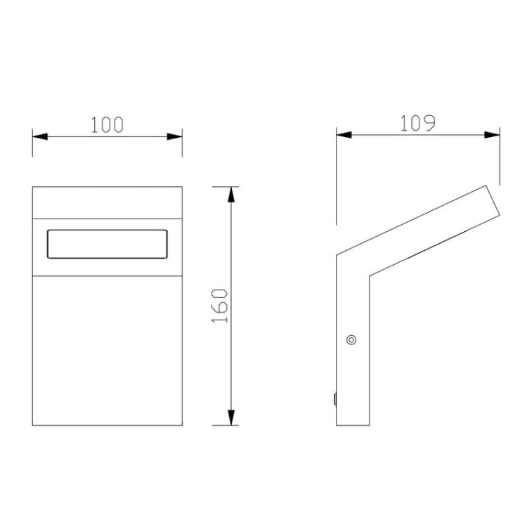Kinkiet ogrodowy LED LONDON 10W 4000K 720lm czarny IP54 GTV wymiary.jpg