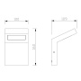 Kinkiet ogrodowy LED LONDON 10W 4000K 720lm czarny IP54 GTV wymiary.jpg