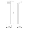 Oprawa ogrodowa LED LONDON 58cm 10W 4000K 720lm czarny IP54 GTV wymiary.jpg