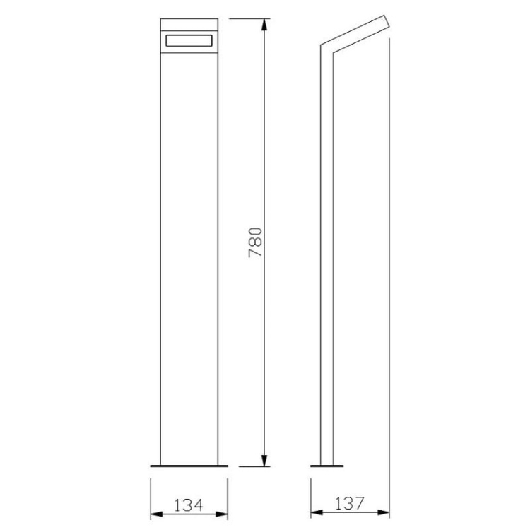 Oprawa ogrodowa LED LONDON 78cm 10W 4000K 720lm czarny IP54 GTV wymiary.jpg
