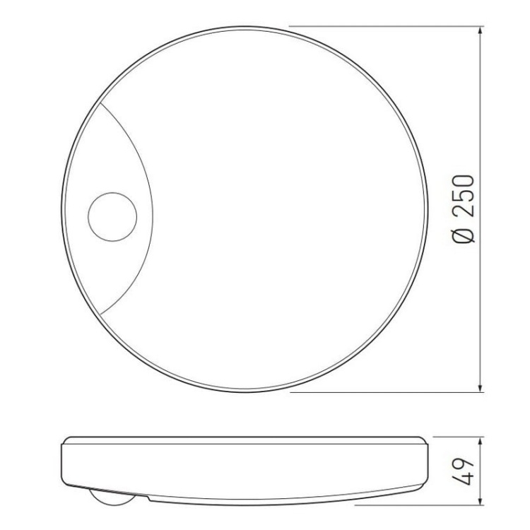 Plafoniera LED LOGOS z czujnikiem ruchu 16W 4000K 1200lm 360° IP44 GTV wymiary.jpg