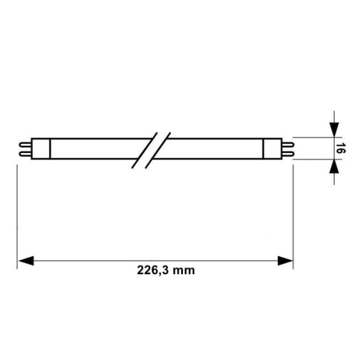 Wymiary świetlówki BLB UV-A 6W