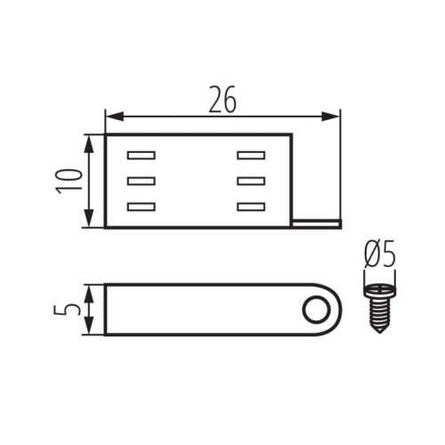 Klips montażowy NEON MOUNTING CLIP 20 sztuk Kanlux 37229 wymiary.jpg
