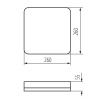 Plafoniera IPER LED 26W 4000K 3120lm 260mm kwadratowa IP65 Kanlux 37296 wymiary.jpg