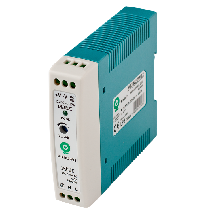 MDIN20W zasilacz stałonapięciowy na szynę TS35 20W 12V DC 1,67A
