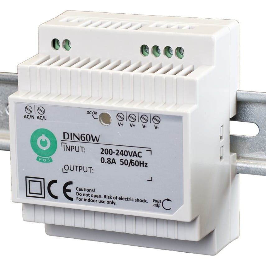 Zasilacz POS na szynę 60W 15V DC 4A DIN60W15