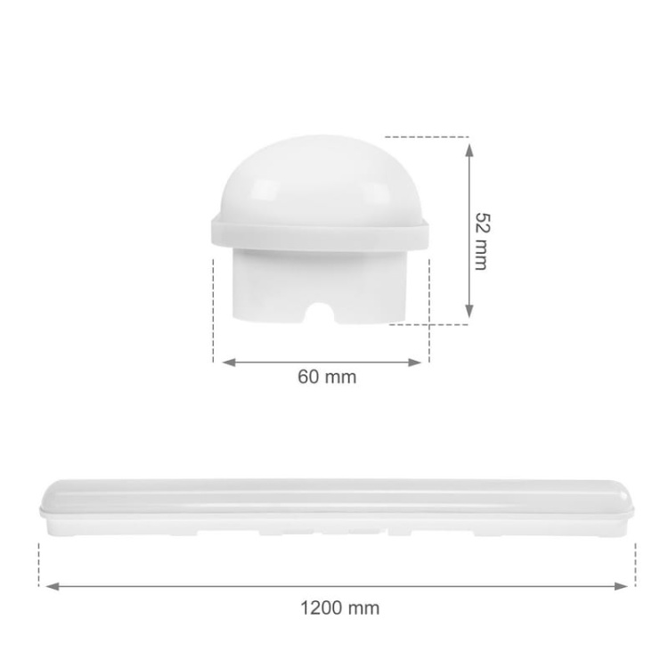 Oprawa hermetyczna LIMEA GO 120cm 50W b. neutralna 4000K 6700lm 120° IP65 SPECTRUM wymiary