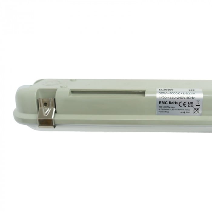 Oprawa hermetyczna LED 120cm 50W b. neutralna 4000K 6500lm 120° IP65 Ecolight EC20109 zbliżenie