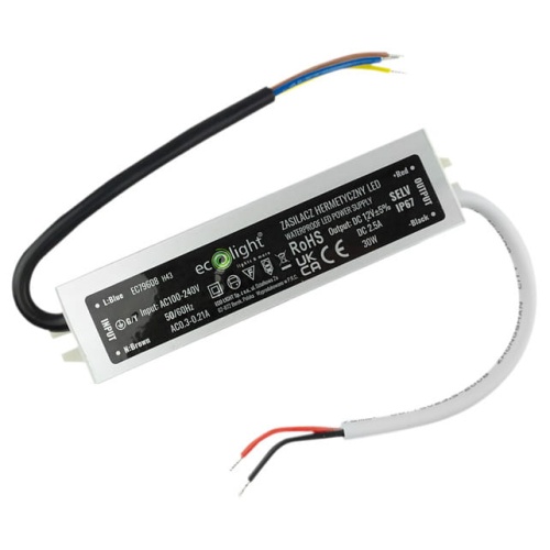Zasilacz hermetyczny do LED 12VDC 30W IP67 EC79608 Ecolight